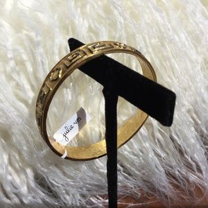 Julie Vos Greek Key Mix Metal Quatrefoil Bangle